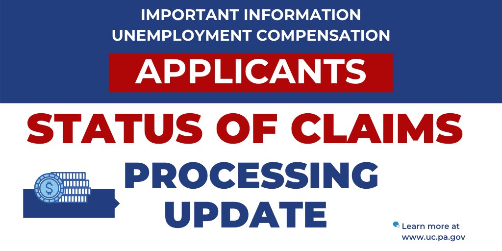 📢 Please see our latest update on the Status of Claims Processing ⬇️
 uc.pa.gov/unemployment-b…