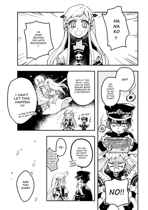 Hanako has been a ghost for too long.....enjoy a small indulging comic?? #toiletboundhanakokun #地縛少年花子くん 