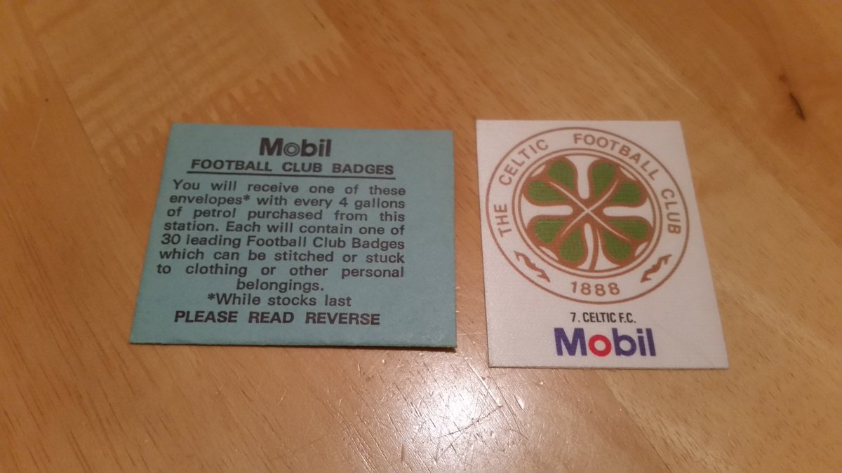 SeanHearn7's tweet photo. My next piece of Celtic memorabilia is this Mobil Club crest from the 80s. Anyone else got it? https://t.co/NoB45sMufD