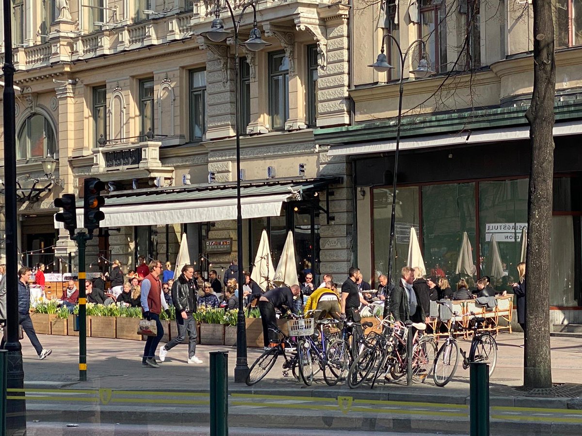KylieKP's tweet photo. Stockholm on the weekend... physical distancing hasn’t really taken off there it seems. #Covid19 #Covid19sweden https://t.co/NOoJA8iNDJ