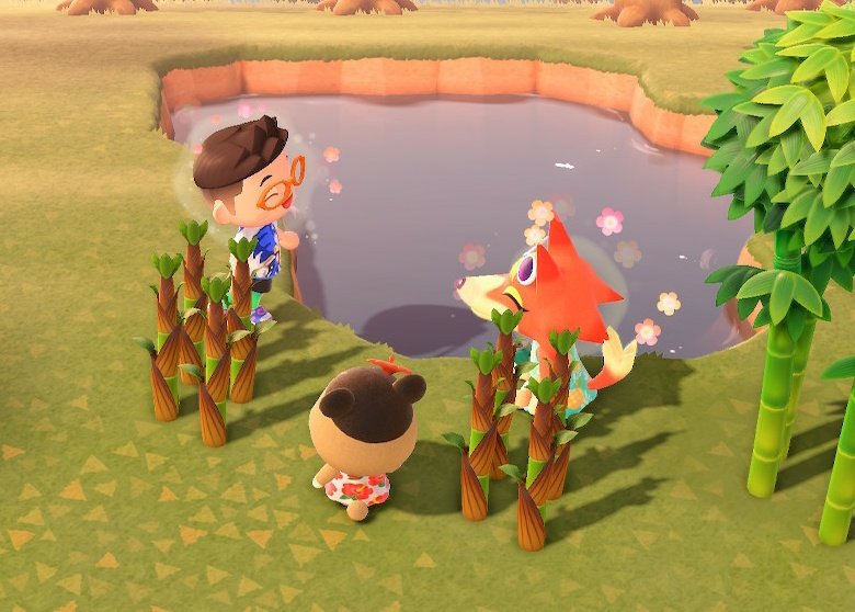 Audie and June were hanging out near the bamboo pond   #ACNH    #AnimalCrossingNewHorizons  