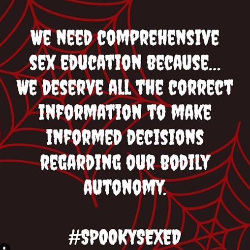 ProjectWgs's tweet photo. Informed decisions are the best decisions! According to the @acog_org,comprehensive sex education should be medically accurate, evidence-based,&amp; age-appropriate! This allows for all to make informed decisions &amp; have access to info that is scientifically correct.#spookysexed #acog https://t.co/RHPaRLFJW0