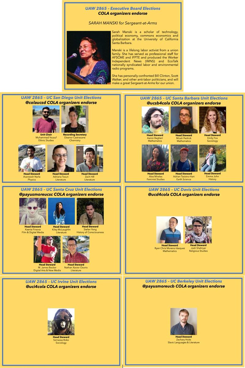 UAWD proudly endorses the following candidates for UAW Local 2865 leadership positions.