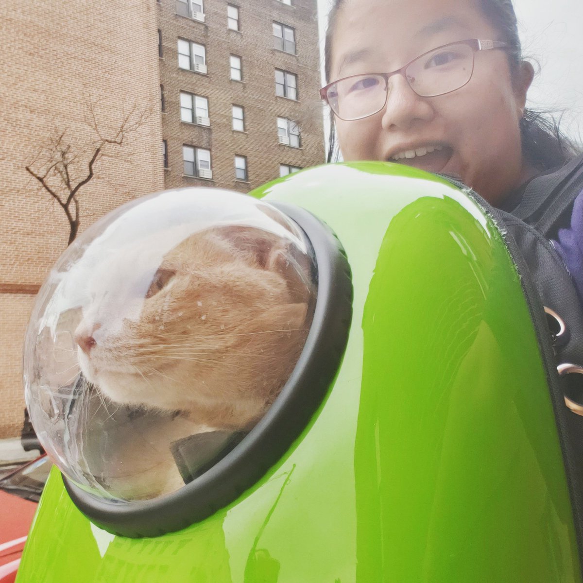 For the non-sciency people, have a photo of me and my social distancing buddy out on a quick walk around the block :)