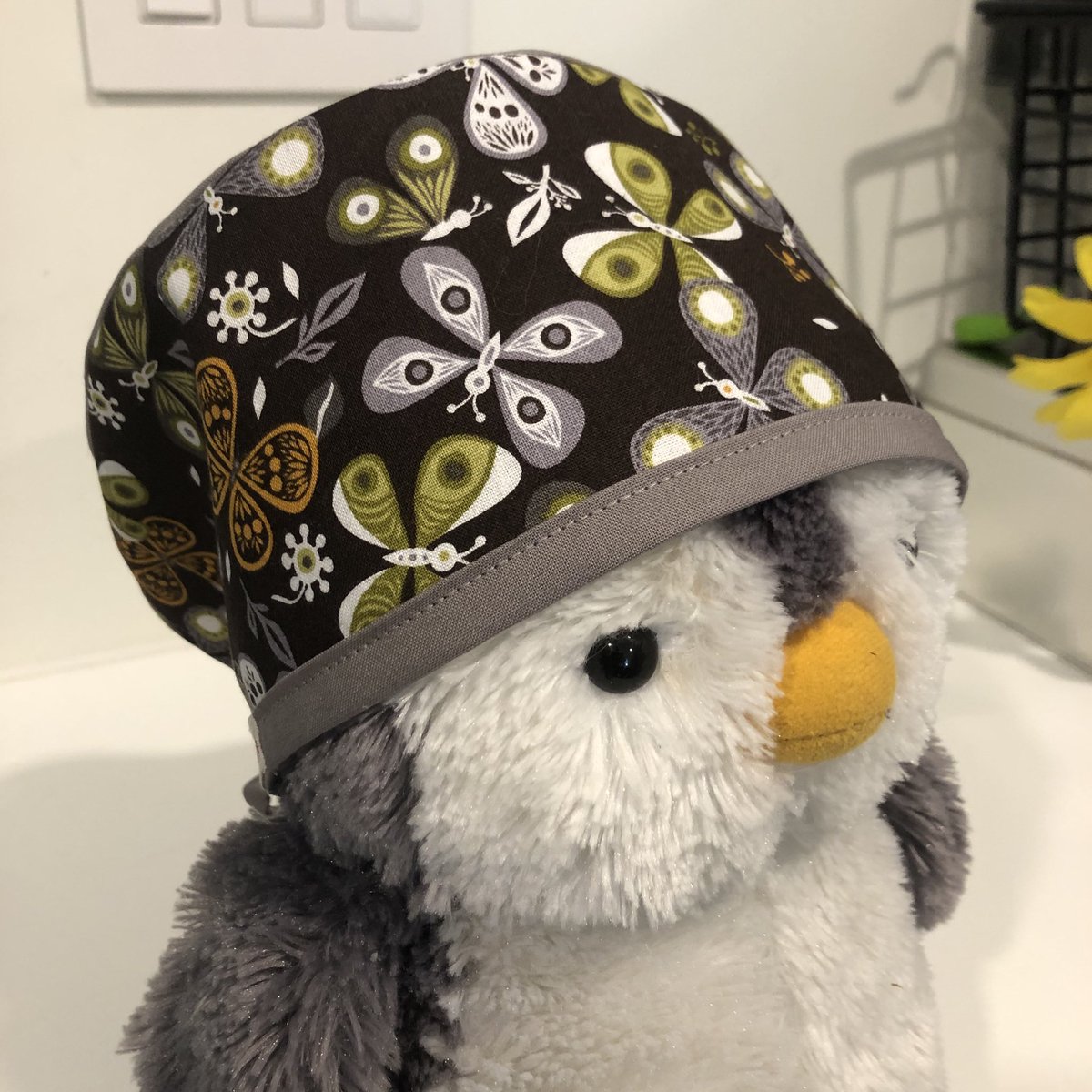 My wife is sewing scrub caps for Lion’s Gate Hospital staff. She’s a designer and knows her way around a sewing machine so they’re going to be awesome. Here’s one.
