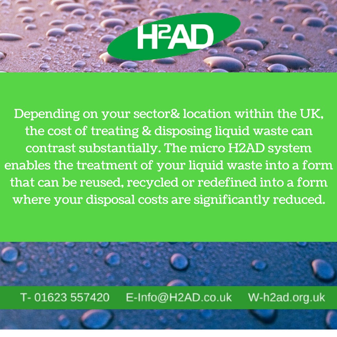 H2AD's tweet photo. Looking to reduce your disposal costs for liquid waste? Contact us today to see if our Micro H2AD technology can help!
π01623 557420
π§info@h2ad.org.uk
#MicroH2AD #Renewable #BioGas #Technology #BioEnergy #CircularEconomy #liquidwaste https://t.co/3qQMwE91UU