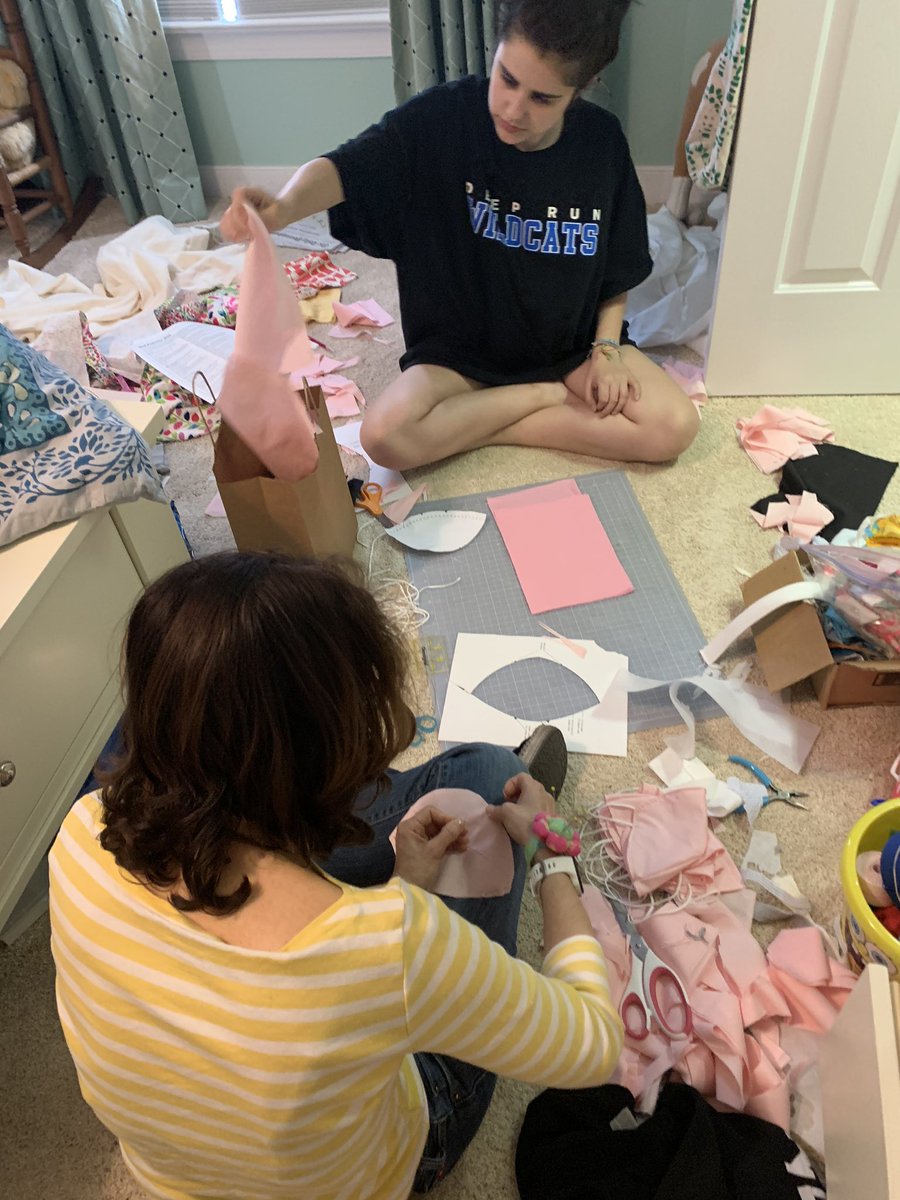 So proud of my girls doing their part ,making mask to cover n95
We will prevail!!