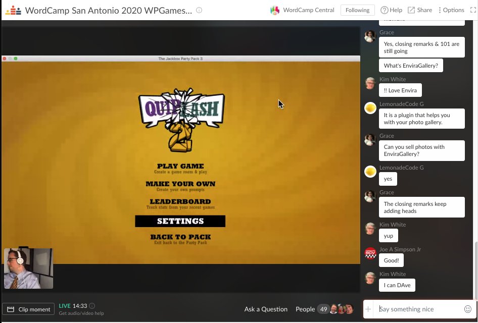 jessigurr's tweet image. #WCSATX Virtual #WordCamp - and I&apos;m a contestant on the after-party gameshow! Using my #1 Gallup Strength = #Competition. Let&apos;s do this, #WordPress friends!