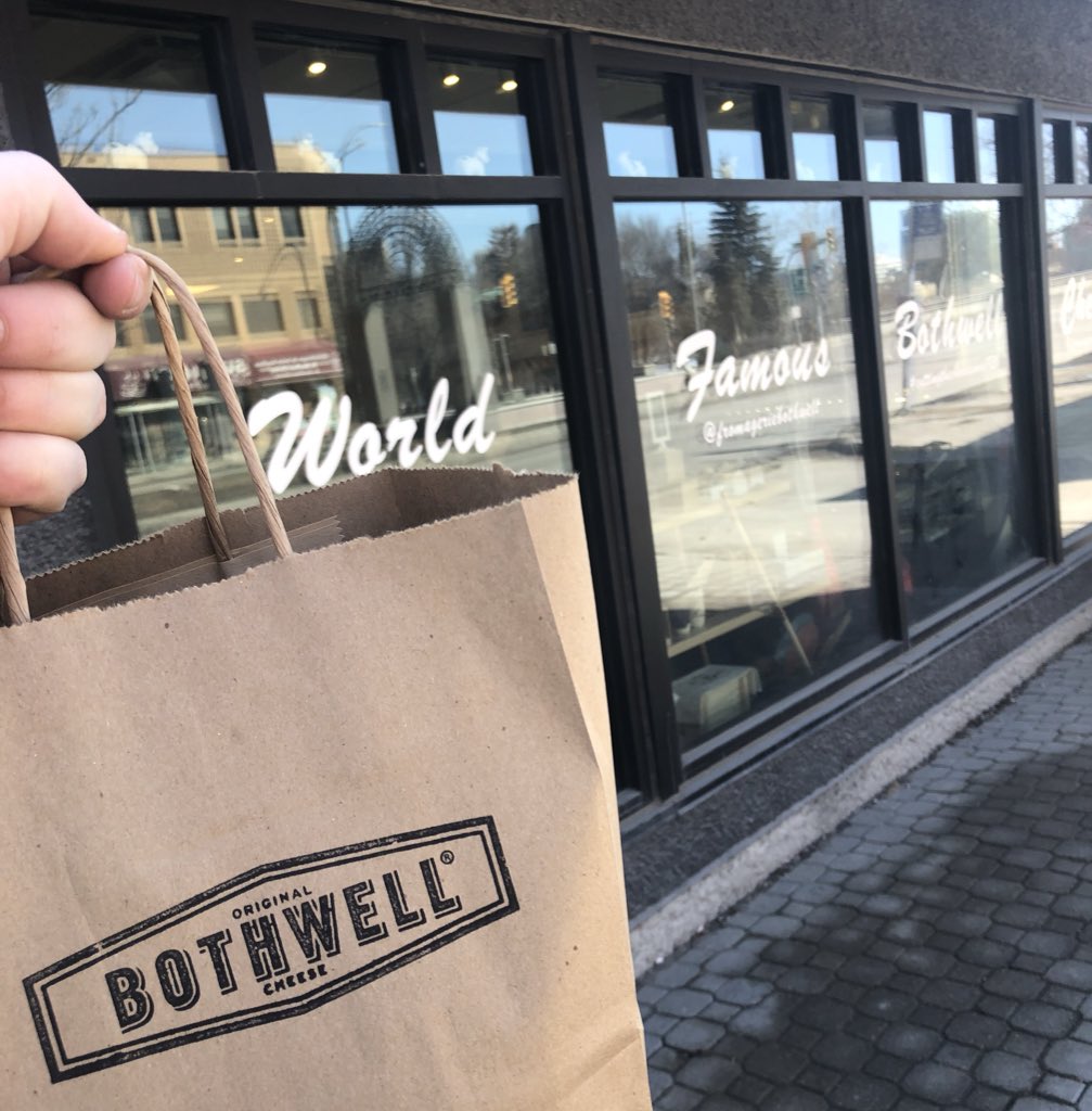 Palmquist88's tweet photo. Picked up some great product from the @BothwellCheese Fromagerie in the @provencher BIZ. Still open with safe precautions. #supportlocal https://t.co/ndUbx4GD3k