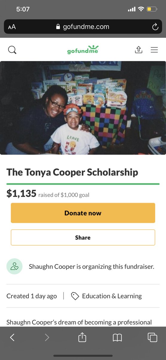 ShaughnCooper's tweet photo. Goal ...... exceeded 😯🤯

In less than 6 hours we were able to raise 1k towards my mother’s scholarship— donations will be accepted until the deadline of the scholarship’s application, all extra funds will go towards the next scholarship recipient #TCFOREVER 🙏🏾❤️ https://t.co/aDb20I7xGX