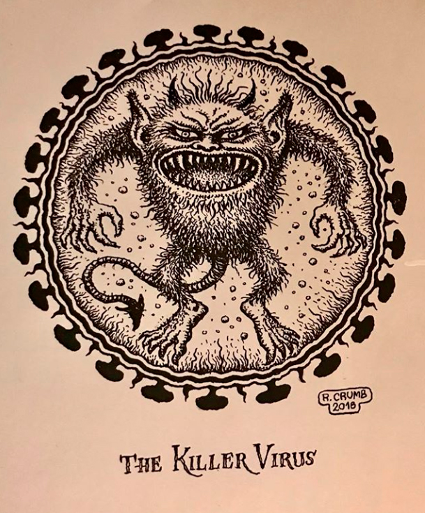 Robert Crumb ya lo sabía hace dos años. (Robado del instagram de Aline Kominsky, su señora, vaya)