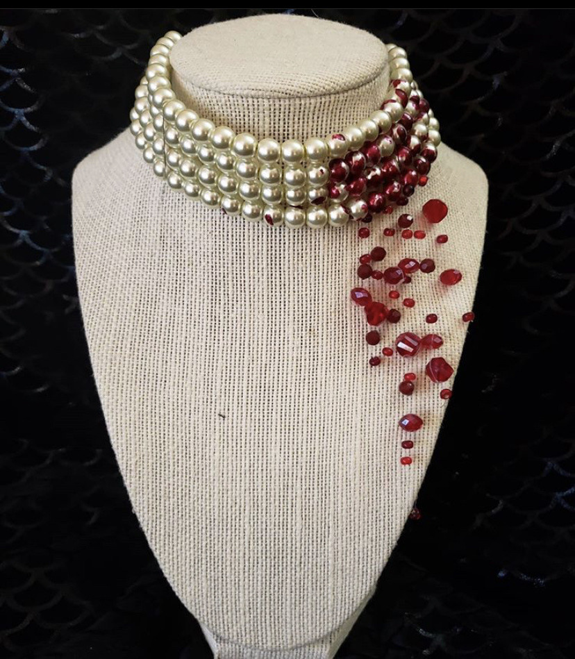 thelovebelt's tweet photo. cut throat pearl necklace by hell’s belle designs. https://t.co/sCFzhaq1Si