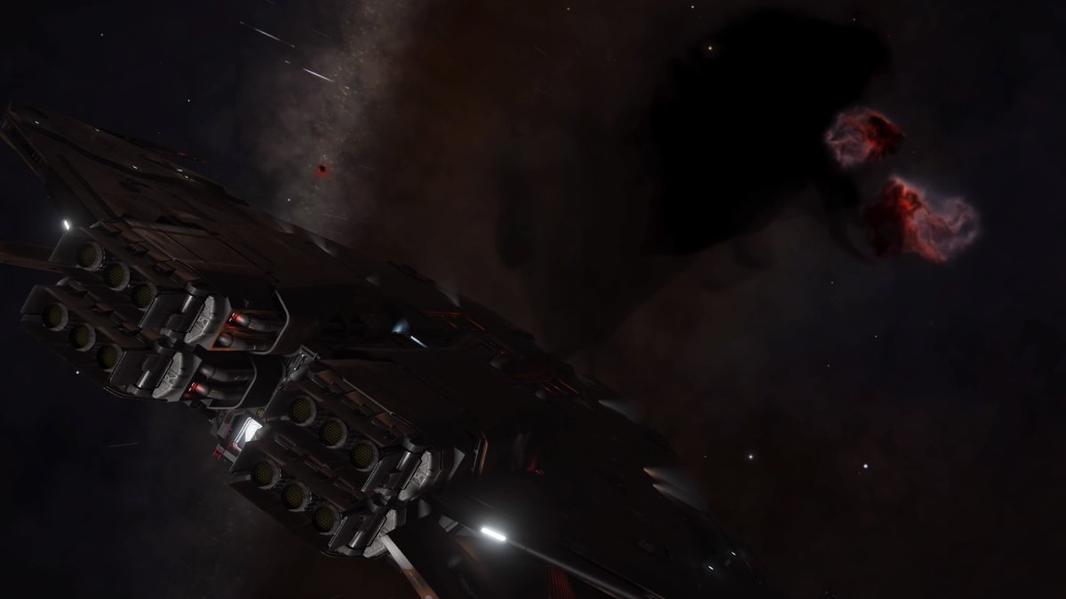 cmdrfraichoo's tweet photo. took a little detour via the cepheus dark region on the way out to sadr. couldn't get too close, but that little red fleck on the horizon caught my eye. at first glance looks to be the crescent nebula, about 3,500ly away towards the galactic plane. nice view of pelican &amp; NA nebs https://t.co/9peWFP9BSI