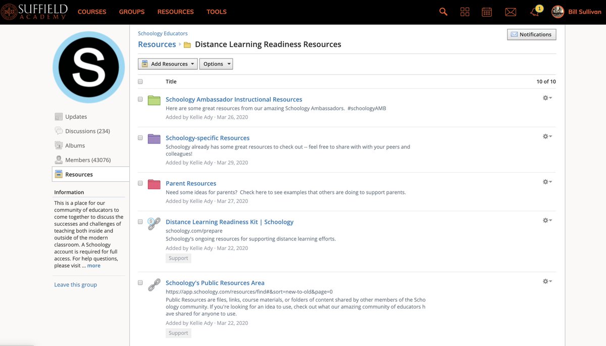 bsullivan35's tweet photo. Hey #SA1833 colleagues: check out great assets in the Schoology Educators Group’s Resource Folder. Once everyone appreciates discussions, then let’s help everyone create more types of lessons w/ #Schoology the hub for our online learning. Thx @kellie80 #SchoologyAMB! #gratitude https://t.co/RfelbXkF3h