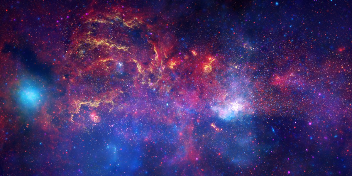 Hubble, the Spitzer Space Telescope, and the Chandra X-ray Observatory all contributed to this multi-wavelength image of our galactic center, made for the International Year of Astronomy back in 2009.Image: NASA, ESA, SSC, CXC and STScI