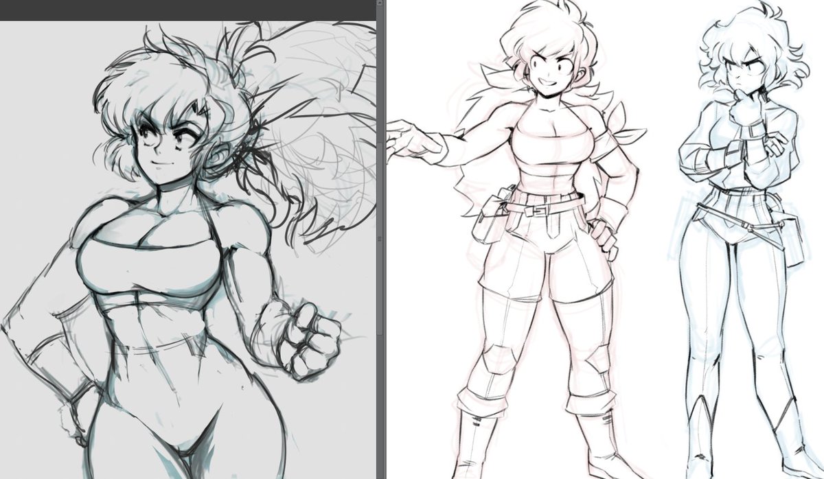 Was digging through some random named PSD files and found some old sketches of #SpaceMaria things haha 