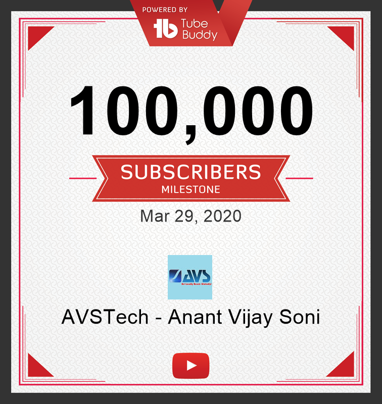 anantvijaysoni's tweet photo. Great Thanks for Support & Trust - Reached 100,000 Subscribers
Subscribe to my channel: https://t.co/DMnqQbROog
@YouTube #Youtube #subscribers #Milestone #YoutubeSubscribers #100KSub #youtuber #Avstech #AnantVijaySoni https://t.co/gpjuDgsi2F