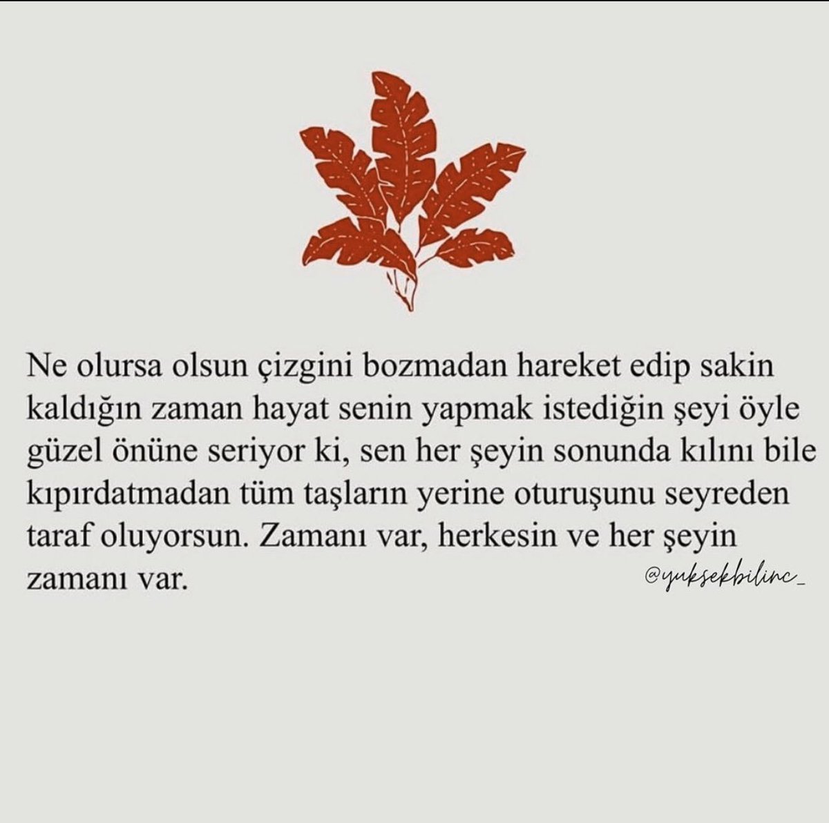 Zamanı var , herkesin ve her şeyin zamanı var ...