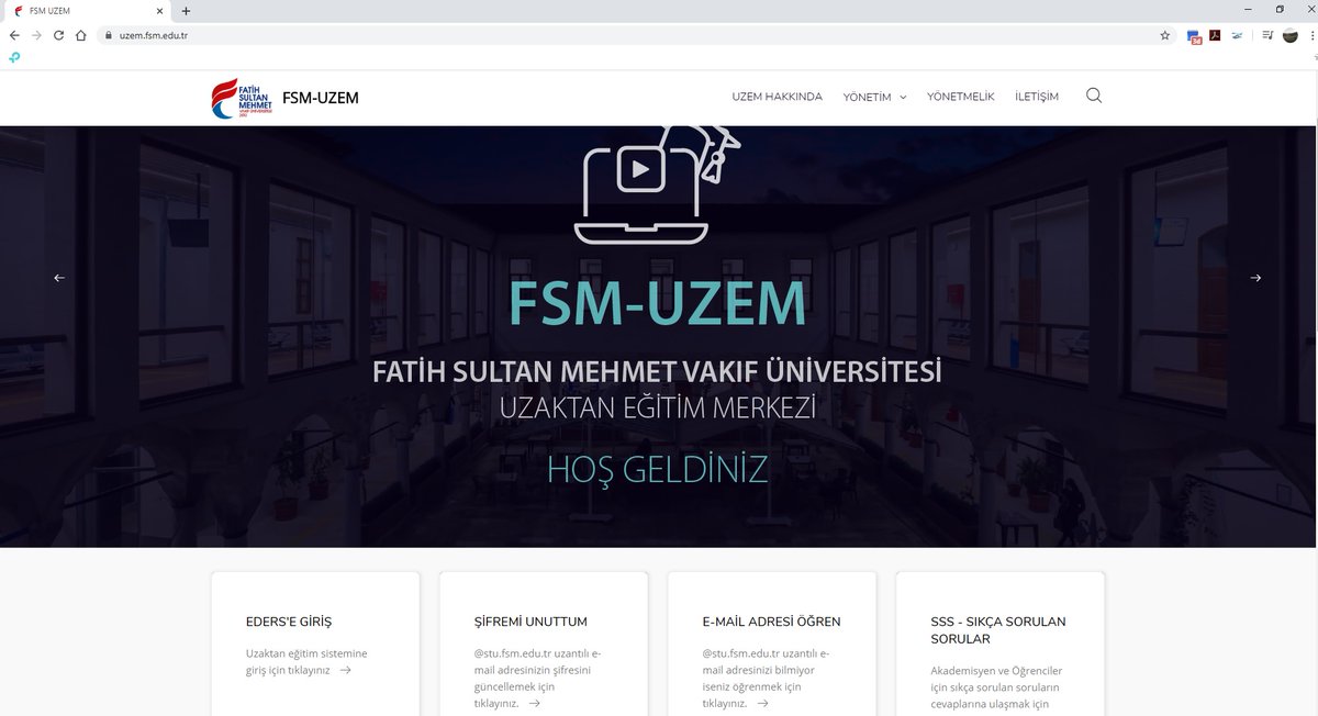 Yenilenen UZEM sayfamızda, uzaktan eğitim sürecine dair tüm bilgileri bulabileceksiniz. uzem.fsm.edu.tr  <a href="/fsmvu/">Fatih Sultan Mehmet Vakıf Üniversitesi</a>