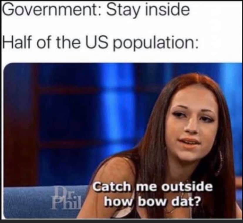 TimMoore1980's tweet photo. Poet of a generation 😂. Good night y’all #bhadbhabie #howbowda #CoronaDiaries https://t.co/lHFDjeggfa