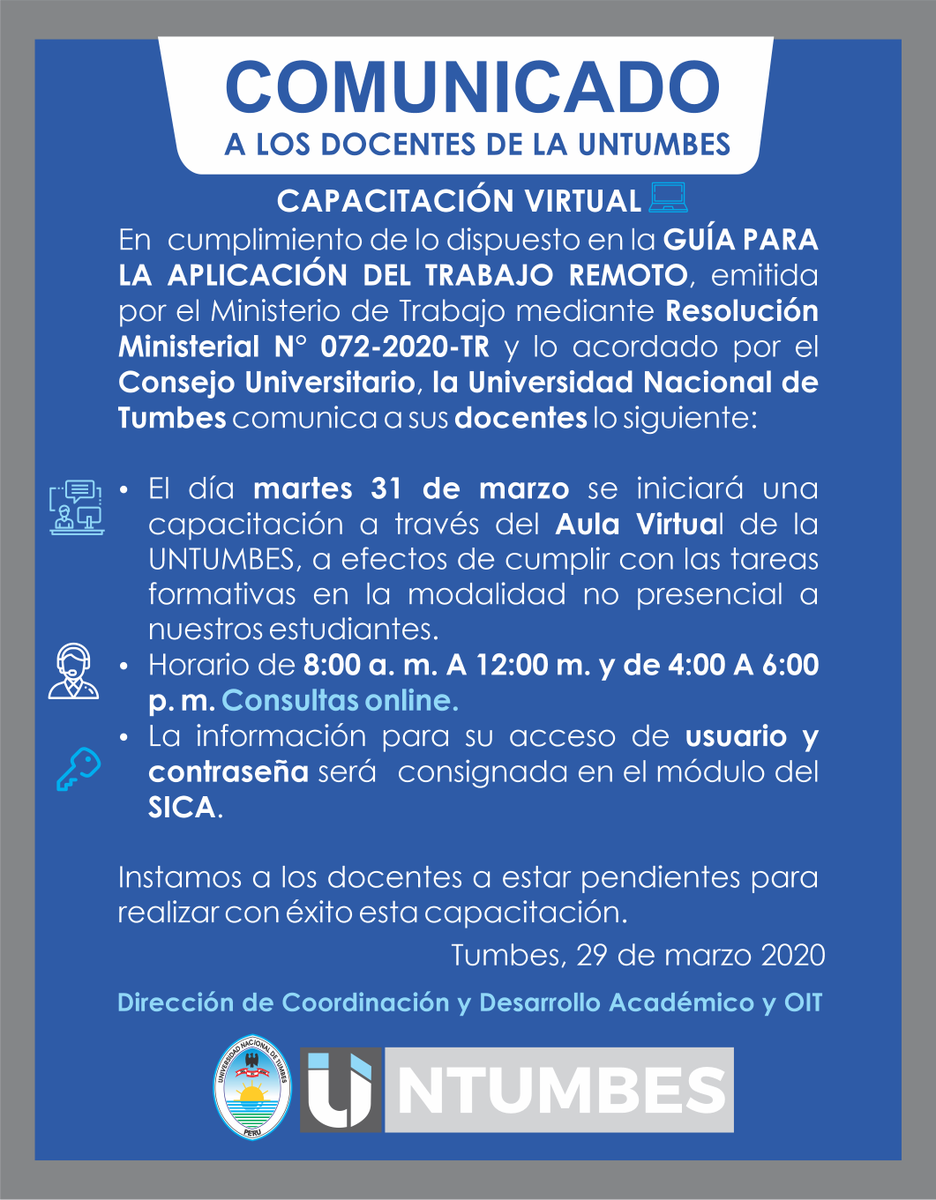 de_tumbes's tweet photo. COMUNICADO A LOS DOCENTES DE LA UNTUMBES https://t.co/x9xNynKXec
