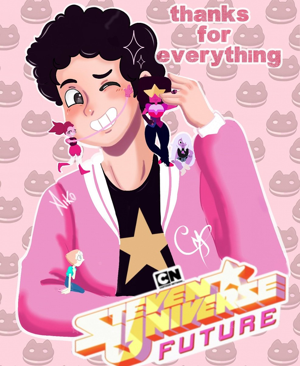 Hace unos días termino la serie. la verdad que fueron lindos años que pasamos al ver como Steven fue creciendo, mejorando y madurando en su vida:'3 ,quiero dejarles un dibujo que la verdad me hubiera gustado dibujar a todos <a href="/rebeccasugar/">Rebecca Sugar</a> 
#StevenUniverse  
#StevenUniverseFuture