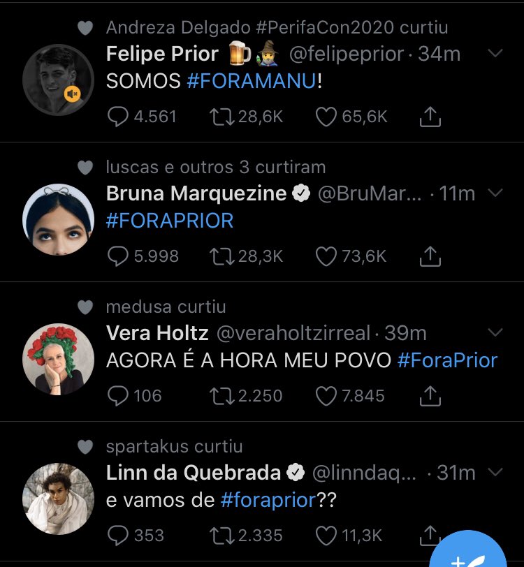 se a bruna marquezine a vera holtz e a linn da quebrada são #foraprior consecutivamente quem sou eu pra ir contra né?