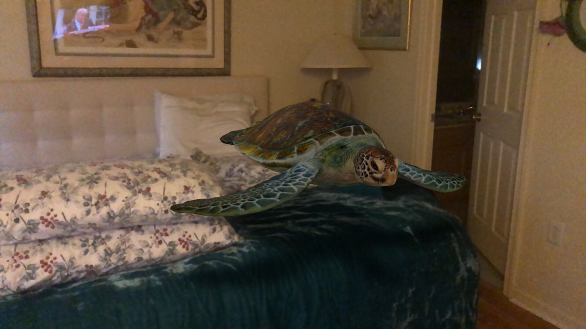 GiftedTawk's tweet photo. Google 3D animals and have some AR fun. Can you tell I’m bored? #AR https://t.co/qXASOxcPQR