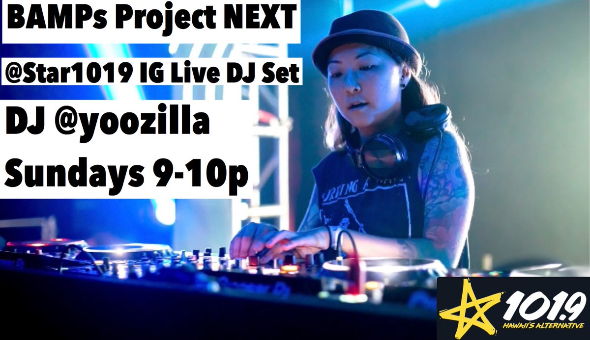 flashee's tweet photo. TODAY @yoozilla going IG Live with our 1st @Star1019Hawaii IG DJ Set for BAMPs Project Next, Sundays 9-10p.
#star1019 #bampproject #BAMPsProjectNEXT https://t.co/EXSjJ90cIS