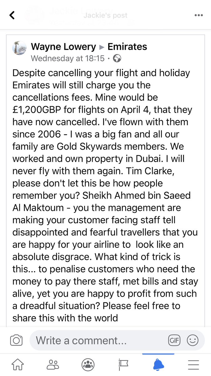 This is how <a href="/emirates/">Emirates</a> are treating their very loyal customers, profiting from their customers loss they should be ashamed 😤🤬