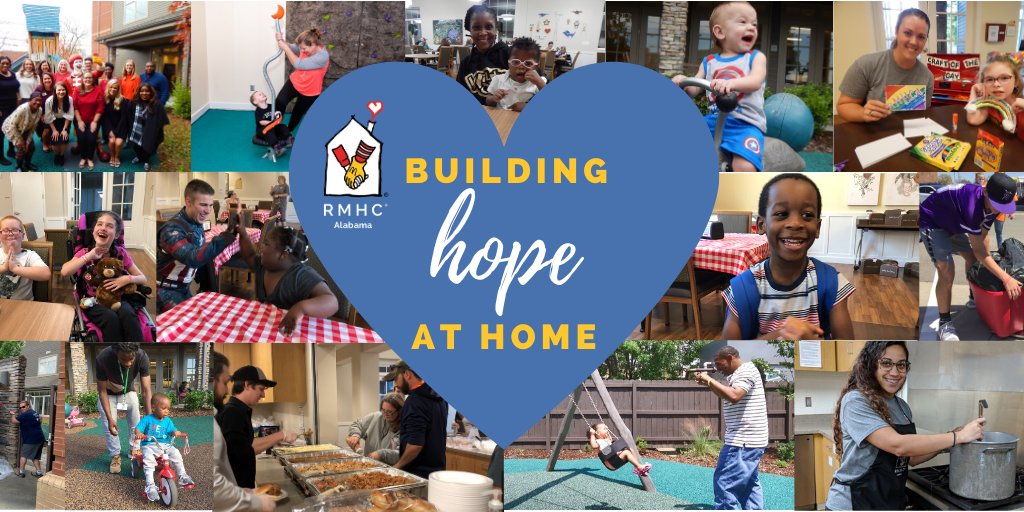 RMHCAlabama's tweet photo. We aren't letting COVID-19 diminish our hope! Join the #BuildingHopeatHome Challenge to raise critical funds & give Ronald McDonald House families hope. An RMHCA board member & his wife pledged a $10K match so please give TODAY at https://t.co/UQJ3wFUDC4
#KeepingFamiliesClose https://t.co/8HZj04MH5Q