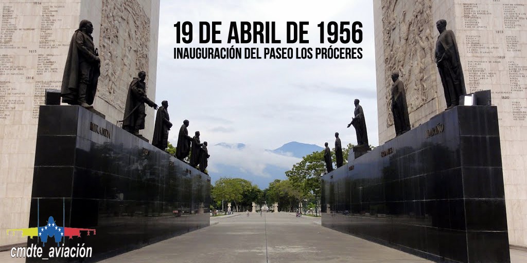 GJPedroJuliac's tweet photo. Hoy se conmemoran 64 años de la Inauguración del Paseo los Próceres, Caracas ¡Monumento venezolano en honor a la lucha independentista! 

#LealesSiempreTraidoresNunca 
#FANB
#Independencia 
#RumboAlCentenarioAMB https://t.co/uEBsU99EoM