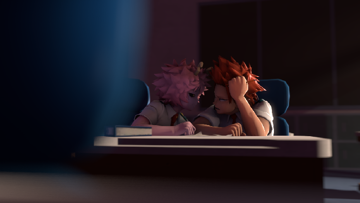 Greatm8SFM's tweet photo. What a nice lil' study session. Kirishima sure looks stumped though, homework must be tough 🤔 https://t.co/rUdGWmnTJi