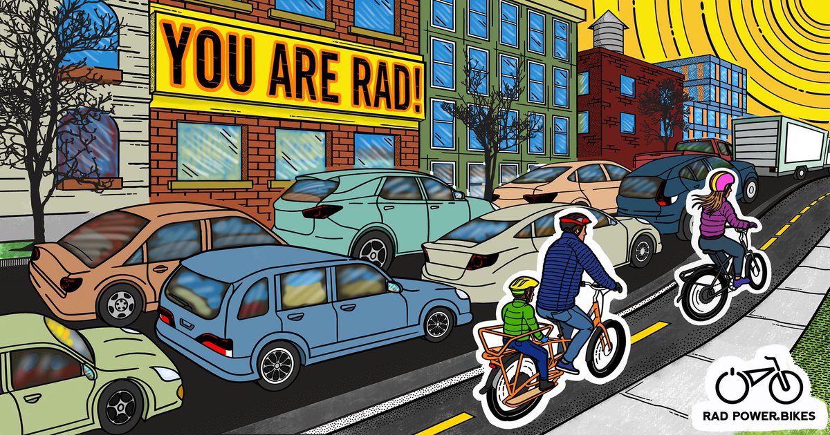 MacPhyle's tweet image. Hello @RadPowerBikes! Here's my coloring contest entry for the Urban version. My coloring is digital, but it's all by hand, in case anyone wonders. 😄 #RadColoringContest
