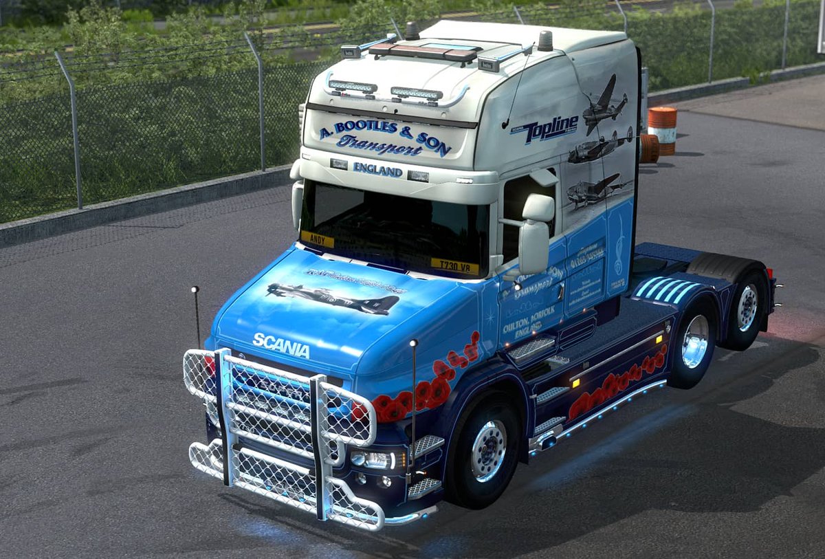 ABSTransport's tweet photo. #BigT is starting to look show ready. All the little touches are coming together nicely. #TeamABS #ABSTransport #VirtualTrucking #Scania #T730 @ScaniaGroup @ScaniaUK @SCSsoftware @ProModsETS2 #ETS2 #EuroTruckSimulator2 https://t.co/yRvRBnTfaC