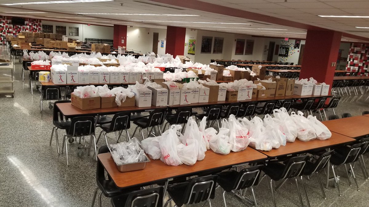Thankful for our managers that have worked on their Spring Break and weekend to prepare for meal pick-ups starting tomorrow, March 30th.  2,400 breakfasts ready to go and back to make lunches in the morning.