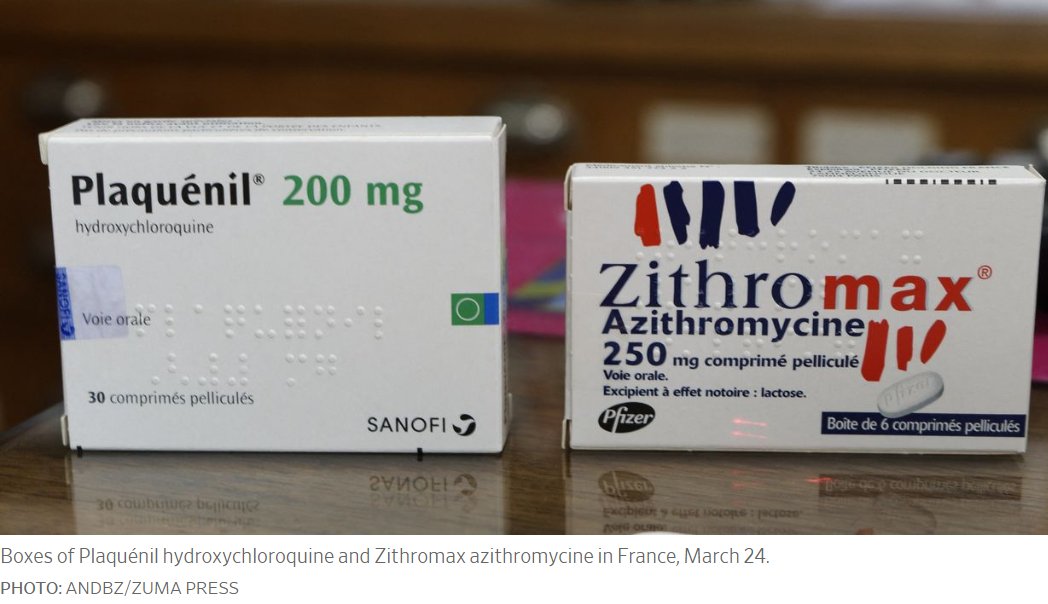 . @WSJopinion update on the new Coronavirus Treatments by Dr.  @DrJeffColyer, a practicing physician and the 2018-2019 governor of Kansas: combinations of Hydroxychloroquine & azithromycin continue to show promising results in Kansas City areas patients  https://www.wsj.com/articles/an-update-on-the-coronavirus-treatment-11585509827