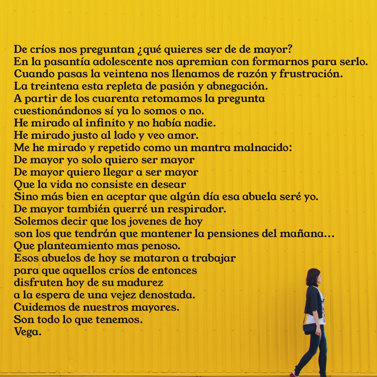 VEGAOFICIAL's tweet photo. De mayor quiero ser mayor
De mayor quiero llegar a serlo con dignidad y rodeada de los mios. https://t.co/zAXkYQysSc