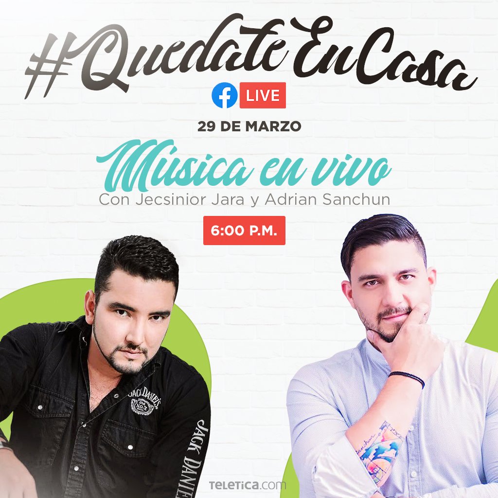 #QuedateEnCasa y disfrutá de música en vivo a cargo de Jecsinior Jara y Adrian Sanchun.

🎥 Disfrutá la velada por teletica.com