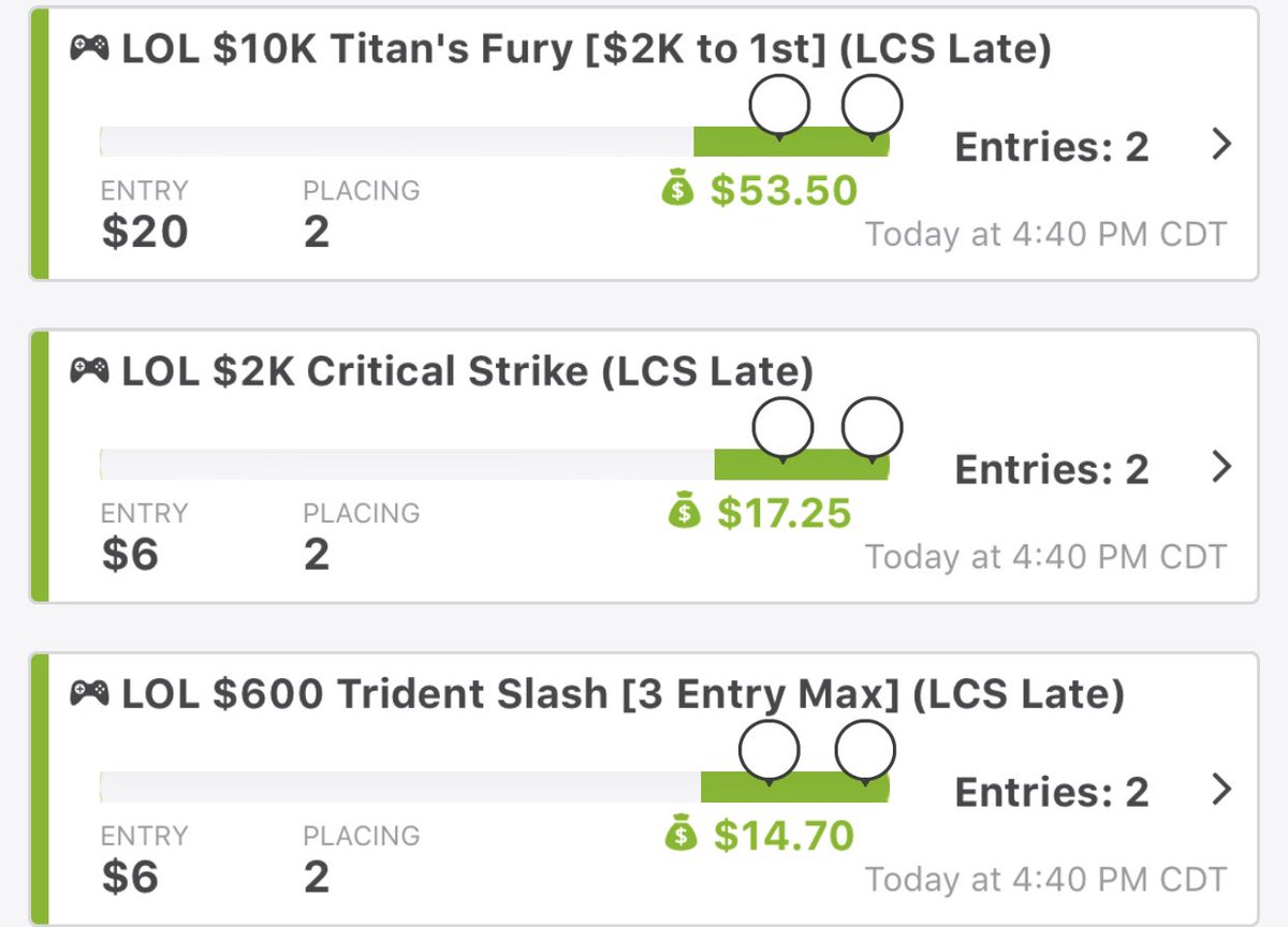 dannylandersDFS's tweet photo. Just want to thank my friends @DFSArmy for the help on the big win I took today in @esports #esports Thank you for changing with where we are at! So close to take down @DraftKings #dfs #dfsarmy @GrindStarzDFS https://t.co/RVJkhsmKBR