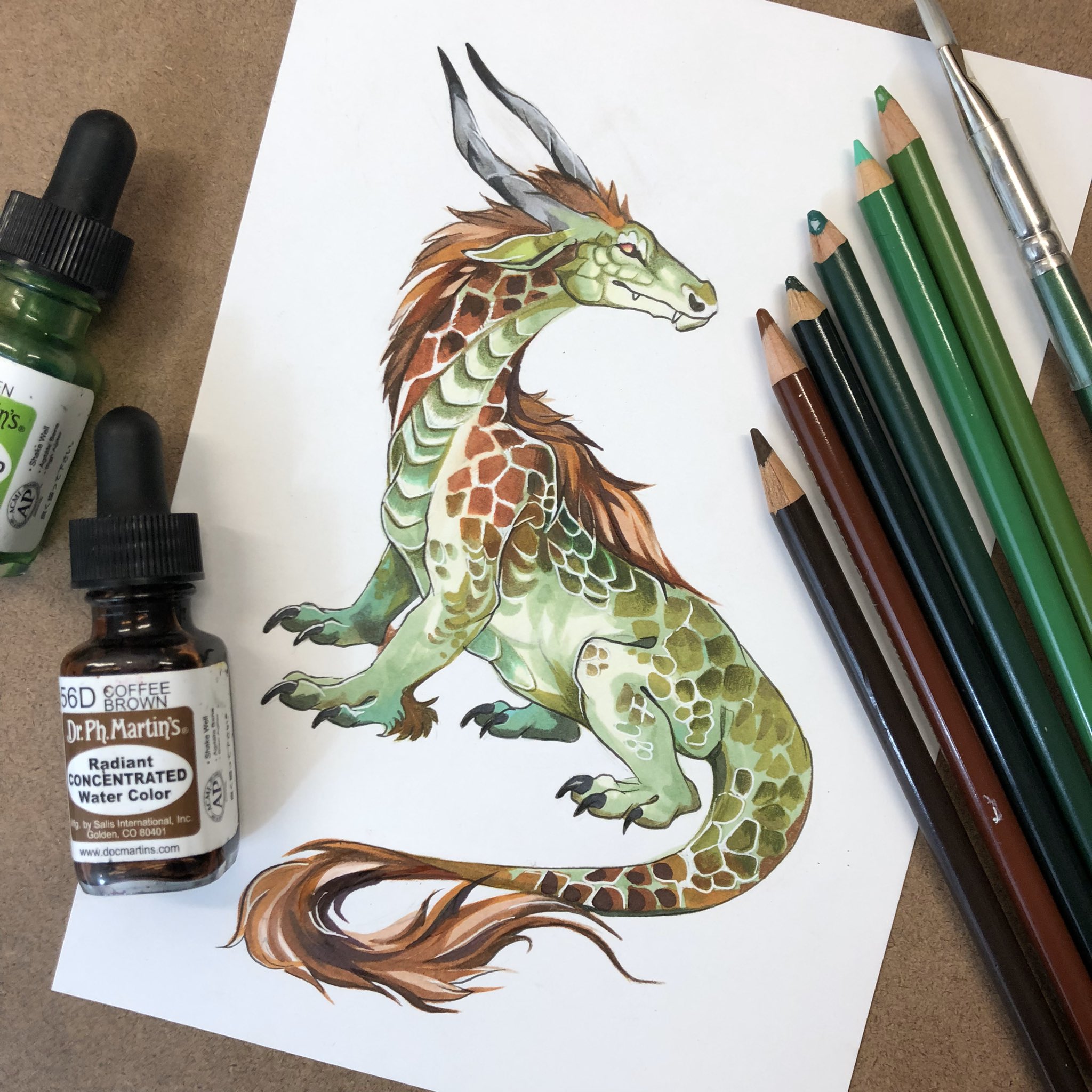 Katy Lipscomb on Twitter: "Day 89 Another creature design for  @kauflandromania and Animaterra2. This is the Ninki Nanka, a mythical  creature that is described as part reptile/dragon and part giraffe. . . . #