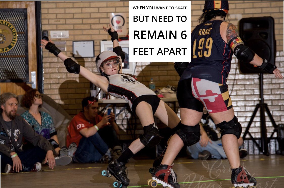 Who else is hurting not having derby in their life? <a href="/CharmCityRD/">Charm City</a> <a href="/QuadSquad/">Columbia QuadSquad</a> #wftda #derbyblues #coronavirus #derbyrelatable