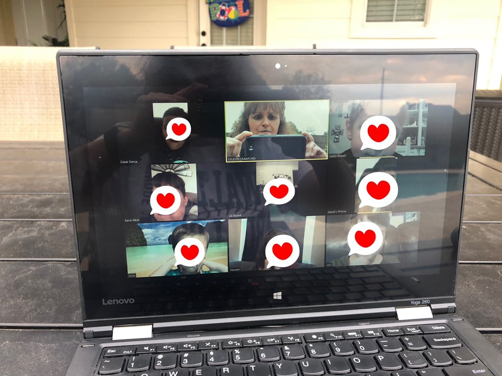 ZOOM with some of my kinder friends!!! I was as excited as they were to see those sweet smiles and faces!!!  We will do this again!!  I miss my kinder babies!!  ❤️❤️❤️ #tesbulldogs #WISDgreatness