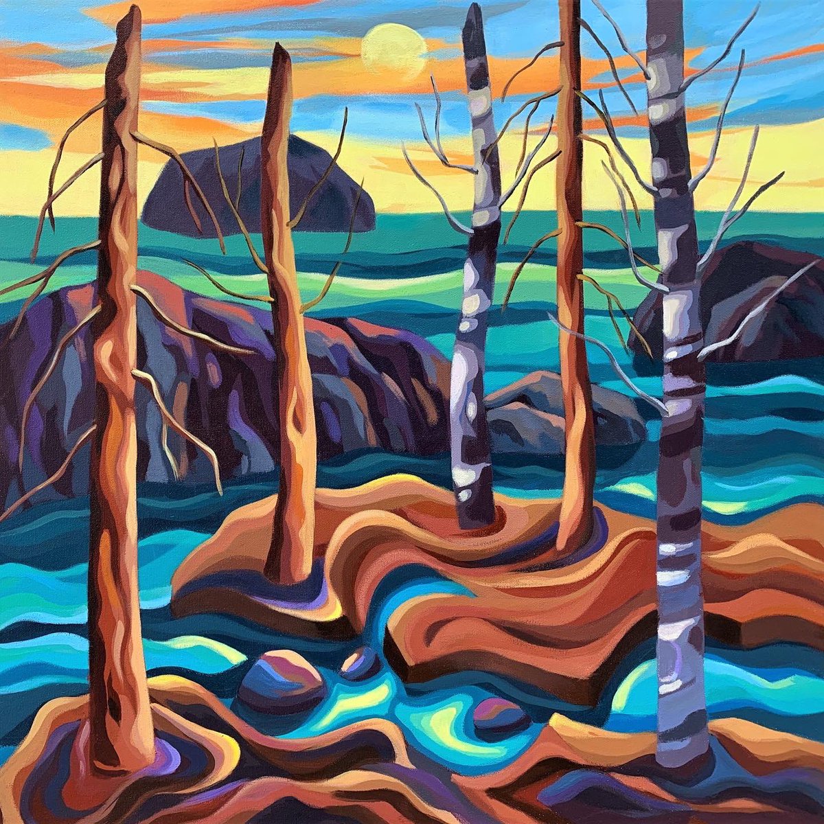 JodieBlaneyArt's tweet photo. My newest painting! Sundance, acrylic on canvas, 25x24. #acrylic #arcollector #canadianart #canadianartist #abstractlandscape #contemporarylandscape #expressionism #jodieblaney #forestlove #acrylicpainting #vancouverartist #canadian #canadianforest #artistsontwitter https://t.co/OFYdRmtsmp