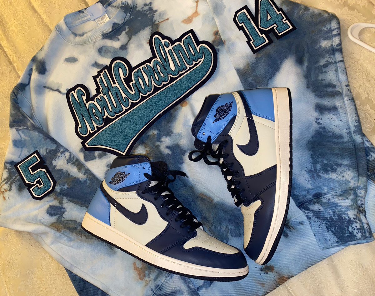 Custom #unc #universityofnorthcarolina sweatshirt #jordan1 #youonlydye1nce