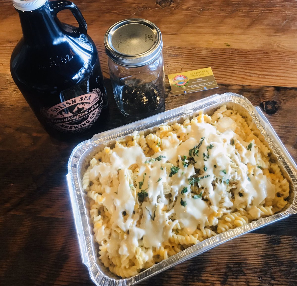 Mac &amp; Cheese take &amp; Bake &amp; a family sized salad to go! Beer too!