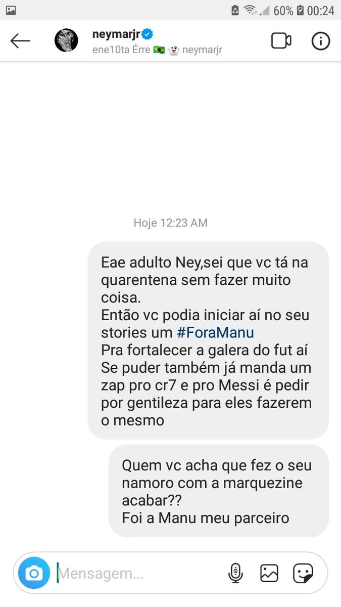 OKauaSep's tweet photo. @Casimiro @neymarjr mandei mensagem pra ele https://t.co/TqULMOmm91