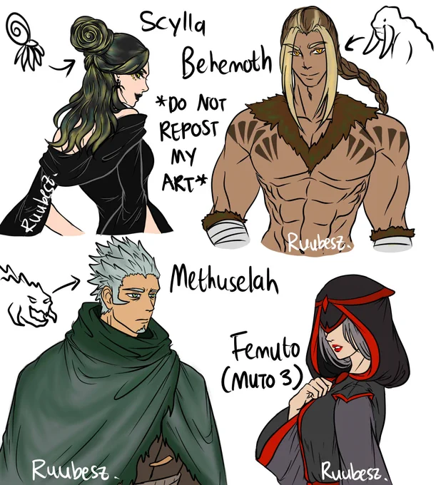 And the Minor Four:
Scylla, Behemoth, Methuselah and MUTO 3 (Femuto) 