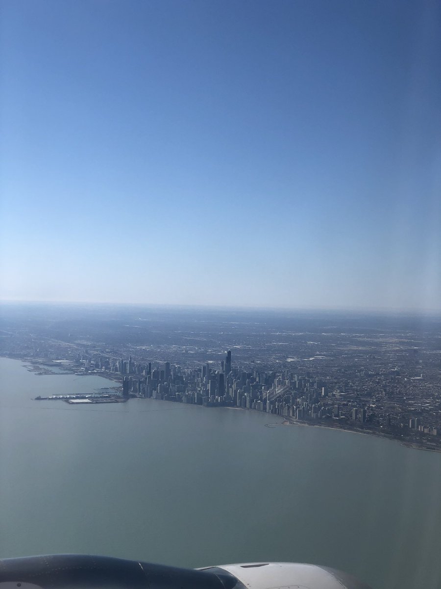 SamGabrielliwx's tweet photo. Took some #PicsFromAPlane right before the pandemic hit earlier this month! NYC, Chicago and Lake Michigan included https://t.co/pGjCLJud95