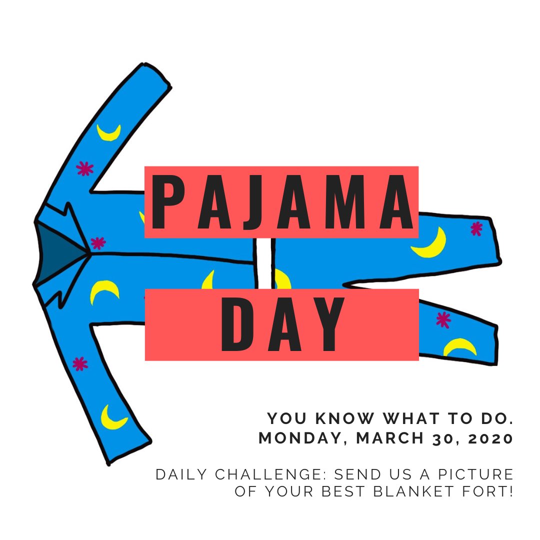 HandleySGA's tweet photo. Tomorrow’s virtual spirit week day is Pajama Day! The challenge that goes with it is to build a blanket fort! Tweet us your photos with the hashtag #jhhsvirtualspiritweek2020 ! https://t.co/ycKaBSGCFt